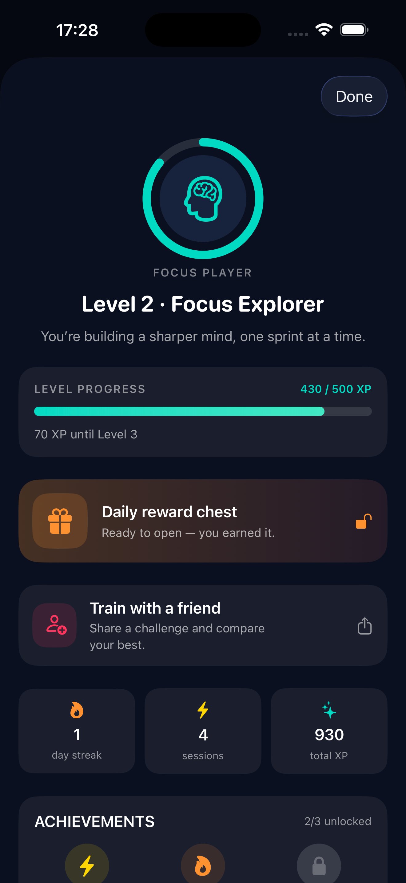 Cognivra progress profile